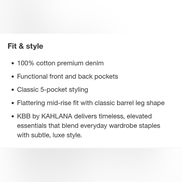 KBB Jeans Barrel Leg NWT by Kahlana Mid Rise Dark Wash Size 0 - Picture 11 of 13